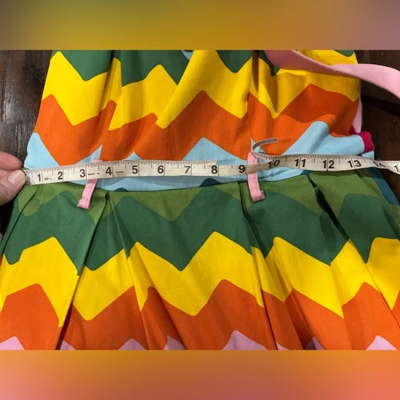 Collectif Multicolor Chevron Midi Dress - Picture 6 of 7